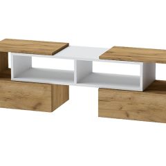 Тумба раздвижная (ЛДСП дуб крафт золотой/белый) в Тарко-Сале - tarko-sale.mebel24.online | фото