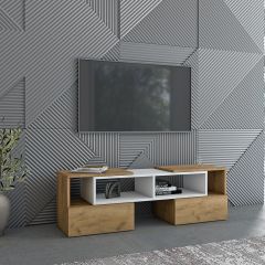 Тумба раздвижная (ЛДСП дуб крафт золотой/белый) в Тарко-Сале - tarko-sale.mebel24.online | фото 3