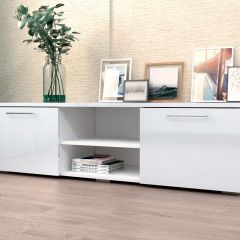 Тумба ТВ 1500 (ЛДСП Белый/Белый глянец) в Тарко-Сале - tarko-sale.mebel24.online | фото