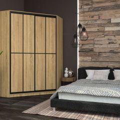 Угловой шкаф-купе Лофт (Дуб Сонома) в Тарко-Сале - tarko-sale.mebel24.online | фото