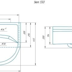 Умывальник мебельный "Уют 55" в Тарко-Сале - tarko-sale.mebel24.online | фото 2