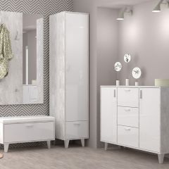 Вешалка с зеркалом Эго ВЗ-1 Бетон светлый в Тарко-Сале - tarko-sale.mebel24.online | фото 2