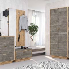 Вешалка с зеркалом Эго ВЗ-1 дуб крафт золотой в Тарко-Сале - tarko-sale.mebel24.online | фото 2