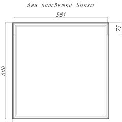 Зеркало Corsica 600х600 black без подсветки Sansa (SB1064Z) в Тарко-Сале - tarko-sale.mebel24.online | фото 4