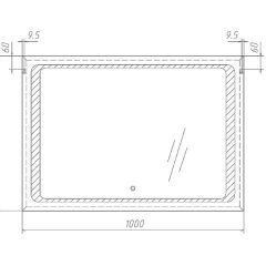 Зеркало Galaxy 100 alum с подсветкой Sansa (SG1008Z) в Тарко-Сале - tarko-sale.mebel24.online | фото 7