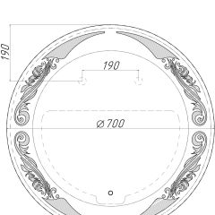 Зеркало Канберра 700х700 с подсветкой Домино (GL7032Z) в Тарко-Сале - tarko-sale.mebel24.online | фото 8