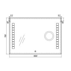 Зеркало Quadro 100 alum (линза) с подсветкой Sansa (SQL1030Z) в Тарко-Сале - tarko-sale.mebel24.online | фото 8