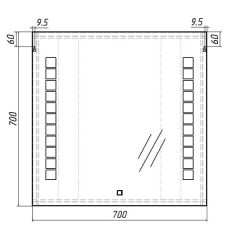 Зеркало Quadro 70 alum с подсветкой Sansa (SQ1016Z) в Тарко-Сале - tarko-sale.mebel24.online | фото 6