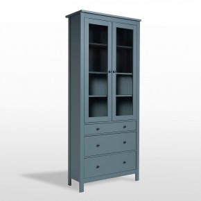 2.08.07.130.6 САГА шкаф с витриной 90 темно-бирюзовый RU в Тарко-Сале - tarko-sale.mebel24.online | фото