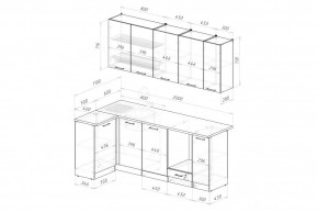 АЛЬБА Кухонный гарнитур Прайм 2 400 (1100*2000 мм) в Тарко-Сале - tarko-sale.mebel24.online | фото 2