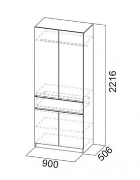АВИНЬОН Прихожая Шкаф 2-х створчатый с ящиком в Тарко-Сале - tarko-sale.mebel24.online | фото 3