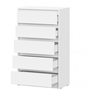 АЙДЕН КМ06-700 Комод 5 ящиков (белый) в Тарко-Сале - tarko-sale.mebel24.online | фото 2