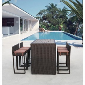 Барный комплект плетеной мебели T390AD/Y390A-W63_6Pcs Brown в Тарко-Сале - tarko-sale.mebel24.online | фото 1