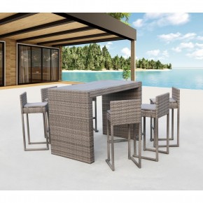 Барный комплект плетеной мебели T390GD/Y390G-W78_6Pcs Grey в Тарко-Сале - tarko-sale.mebel24.online | фото 1