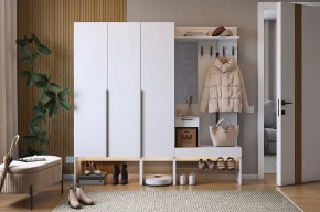 БАСКО Прихожая (модульная) белое дерево в Тарко-Сале - tarko-sale.mebel24.online | фото