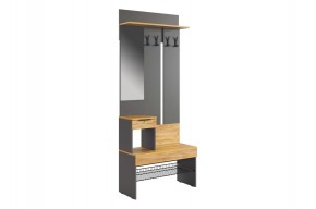 БАСКО Прихожая (модульная) графит/дуб крафт золотой в Тарко-Сале - tarko-sale.mebel24.online | фото 6