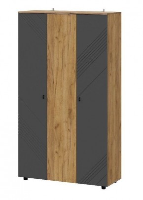БАЙКАЛ Шкаф трехстворчатый (Графит/Дуб золотой) в Тарко-Сале - tarko-sale.mebel24.online | фото
