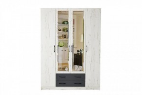 БЕАТРИС Шкаф Квадро (дуб крафт белый/антрацит) в Тарко-Сале - tarko-sale.mebel24.online | фото