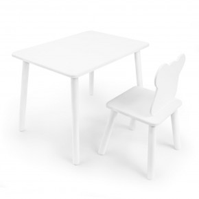 Детский комплект стол и стул «Мишка» Rolti Baby (белый/белый, массив березы/мдф) в Тарко-Сале - tarko-sale.mebel24.online | фото