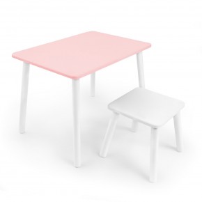 Детский комплект стол и табурет Rolti Baby (розовая столешница/белое сиденье/белые ножки) в Тарко-Сале - tarko-sale.mebel24.online | фото