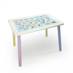 Детский стол с накладкой Алфавит (Белый/Цветной) в Тарко-Сале - tarko-sale.mebel24.online | фото