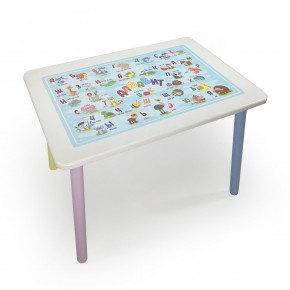 Детский стол с накладкой Алфавит (Белый/Цветной) в Тарко-Сале - tarko-sale.mebel24.online | фото 2