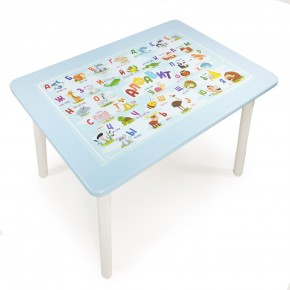 Детский стол с накладкой Алфавит  (Голубой/Белый) в Тарко-Сале - tarko-sale.mebel24.online | фото
