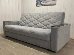 Диван Престиж-15 (НПБ+МДФ) велюр Sensey silver в Тарко-Сале - tarko-sale.mebel24.online | фото 2