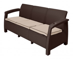 Диван Yalta Premium Sofa 3 Set (Ялта) шоколадный (+подушки под спину) в Тарко-Сале - tarko-sale.mebel24.online | фото 1
