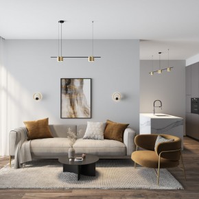 DK5060-BK+SG Бра ORBIT, IP20, 3000К, LED, 10 Вт, черный + сатинированное золото, алюминий в Тарко-Сале - tarko-sale.mebel24.online | фото 5