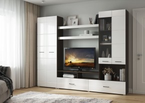 Гостиная Альфа МДФ (Венге/Белый глянец) в Тарко-Сале - tarko-sale.mebel24.online | фото 4