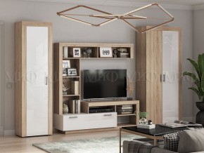 АНГАРА Гостиная (модульная) Белый глянец/Сонома в Тарко-Сале - tarko-sale.mebel24.online | фото