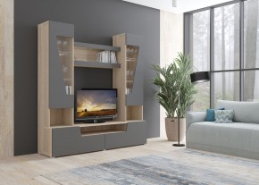 Гостиная АНТАЛИЯ (модульная) Сонома/Графит софт в Тарко-Сале - tarko-sale.mebel24.online | фото