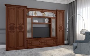 Гостиная Джулия 3.4 (Итальянский орех/Груша с платиной черной) в Тарко-Сале - tarko-sale.mebel24.online | фото