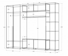 Гостиная Норден (Дуб Крафт белый) в Тарко-Сале - tarko-sale.mebel24.online | фото 4