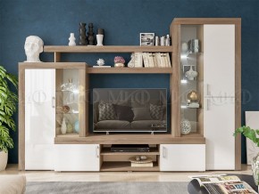 СТАС Гостиная (МДФ) Белый глянец/дуб сонома в Тарко-Сале - tarko-sale.mebel24.online | фото 3