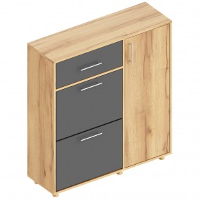 ГРАФ Обувница 3-х створчатая с ящиком (темно серый) в Тарко-Сале - tarko-sale.mebel24.online | фото 1