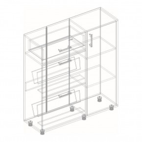 ГРАФ Обувница 3-х створчатая с ящиком (темно серый) в Тарко-Сале - tarko-sale.mebel24.online | фото 2
