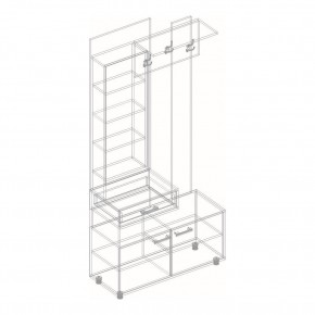 ГРАФ Вешалка с зеркалом ЛЕВОЕ исполнение (темно серый) в Тарко-Сале - tarko-sale.mebel24.online | фото 2