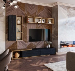 ХЛОЯ Гостиная (Дуб Вотан/Обсидиан) модульная в Тарко-Сале - tarko-sale.mebel24.online | фото 1