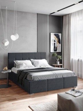 Интерьерная Кровать Рио 1.6 Ортопед ПМ с ящиком Серый в Тарко-Сале - tarko-sale.mebel24.online | фото