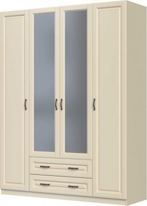 КАНТРИ Шкаф ШР-4 с 2 зерк. (слоновая кость) ЛАК в Тарко-Сале - tarko-sale.mebel24.online | фото