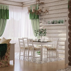 Комлект Вествик обеденный стол и четыре стула, массив сосны, цвет белый в Тарко-Сале - tarko-sale.mebel24.online | фото