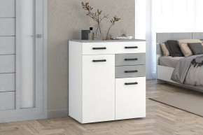 Комод Ева (Белый текстурный/Бетонный камень) в Тарко-Сале - tarko-sale.mebel24.online | фото
