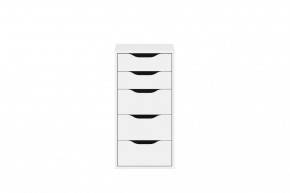 Комод Ингар белый с пятью выдвижными ящиками в Тарко-Сале - tarko-sale.mebel24.online | фото 2