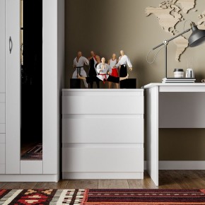 Комод КАСТОР с тремя ящиками, цвет белый в Тарко-Сале - tarko-sale.mebel24.online | фото 3
