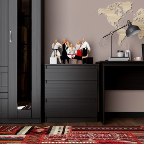 Комод КАСТОР с тремя ящиками, цвет Дуб Венге в Тарко-Сале - tarko-sale.mebel24.online | фото 3