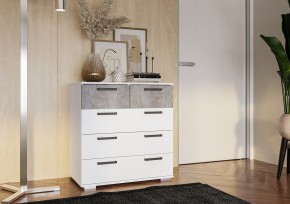 Комод Стандарт-5 NEW (белый/цемент светлый) в Тарко-Сале - tarko-sale.mebel24.online | фото 3