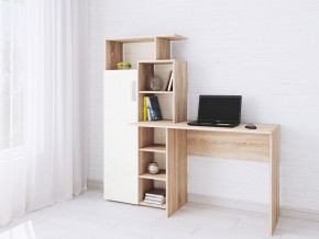 Компьютерный Стол Квартет-7 Дуб сонома/Белый в Тарко-Сале - tarko-sale.mebel24.online | фото
