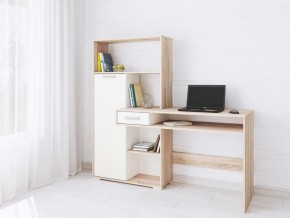 Компьютерный стол Квартет-8 дуб сонома/белый в Тарко-Сале - tarko-sale.mebel24.online | фото